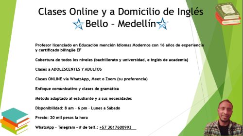 imagen de Clases de Inglés ONLINE y a domicilio con id 33034