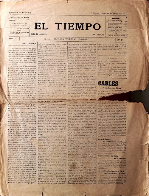 imagen de PERIODICO EL TIEMPO PRIMERA EDICION 1911  con id 33843