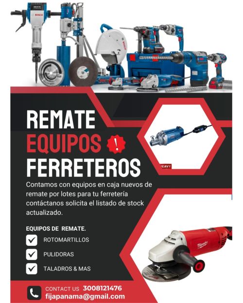 imagen de REMATE TOTAL – EQUIPOS FERRETEROS ? con id 34414