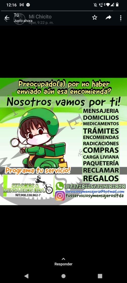 imagen de MENSAJERÍA PROFESIONAL EN BOGOTÁ Y LA SABANA con id 34434