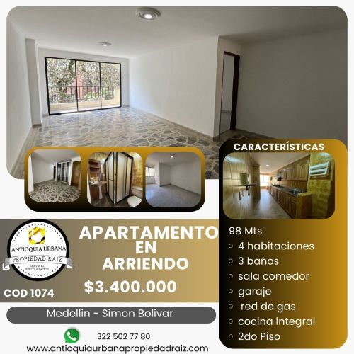 imagen de Arriendo Segundo piso En Simon Bolivar  con id 35216