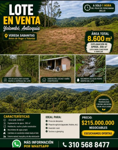 imagen de Vendo hermoso lote en yolombo Antioquia  con id 35481