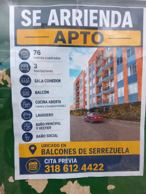 imagen de ARRIENDO APARTAMENTO 76 M2.- MOSQUERA (CUND). con id 35749