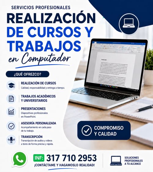 imagen de REALIZACION DE CURSOS Y TRABAJOS EN COMPUTADOR  con id 35768