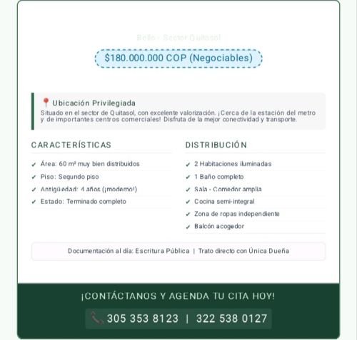 imagen de Apartamento en bello  con id 36304