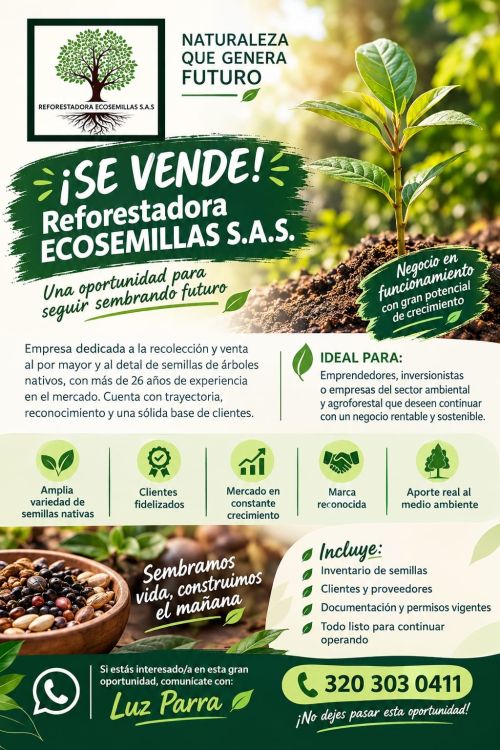imagen de Venta Empresa Reforestadora Ecosemillas S.A.S con id 36703